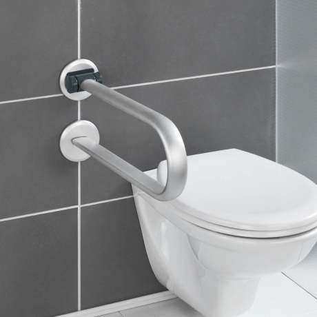 Madlo skládací k WC Secura Premium, hliníkové - Kliknutím zobrazíte detail obrázku.
